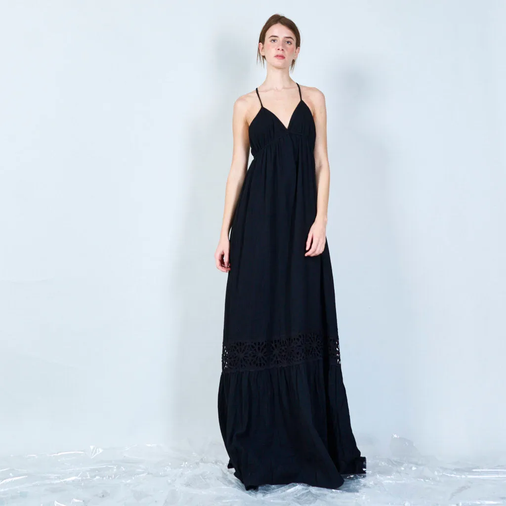 Simple backless maxi dress wholesale