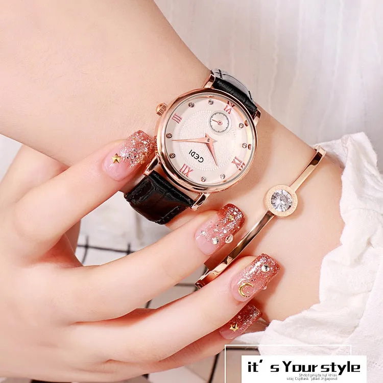 Simple Diamond Inlaid Women's Watch