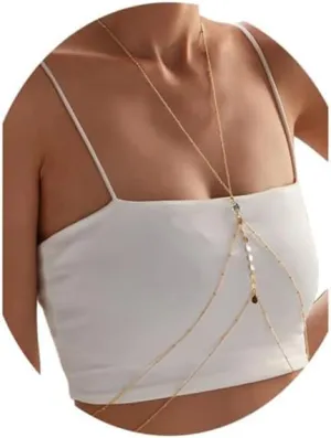 Simple Thin Bead Bra Chain Sexy Harness Chest Chain Summer Beach Multi-layer Body Chain Bikini Waist Chain Jewelry for Women