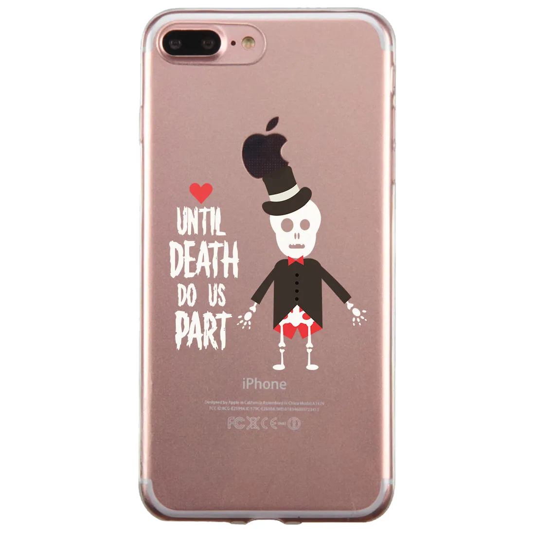 Skeleton Wedding Couple Matching Phone Cases Whimsical Halloween
