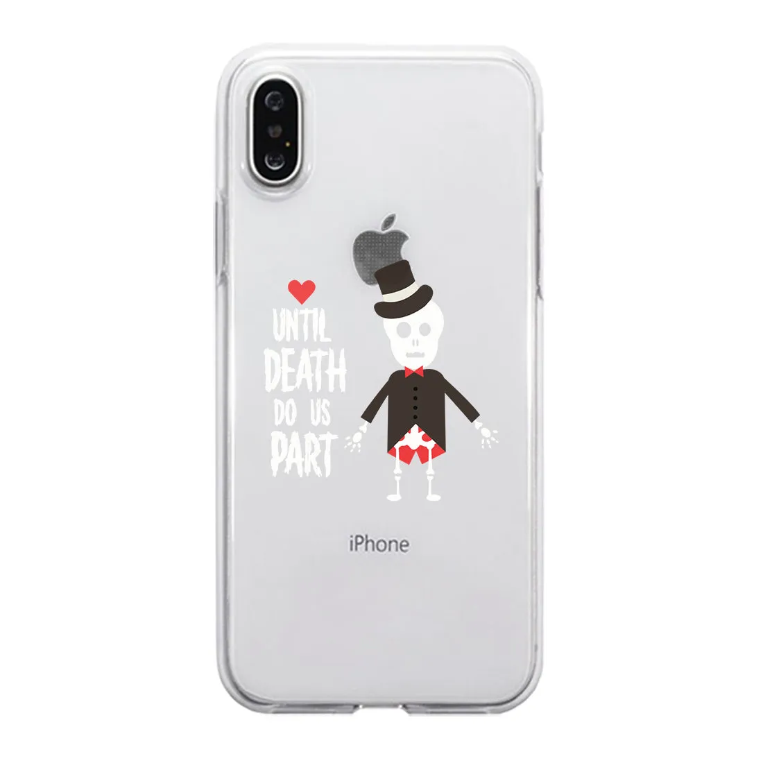 Skeleton Wedding Couple Matching Phone Cases Whimsical Halloween