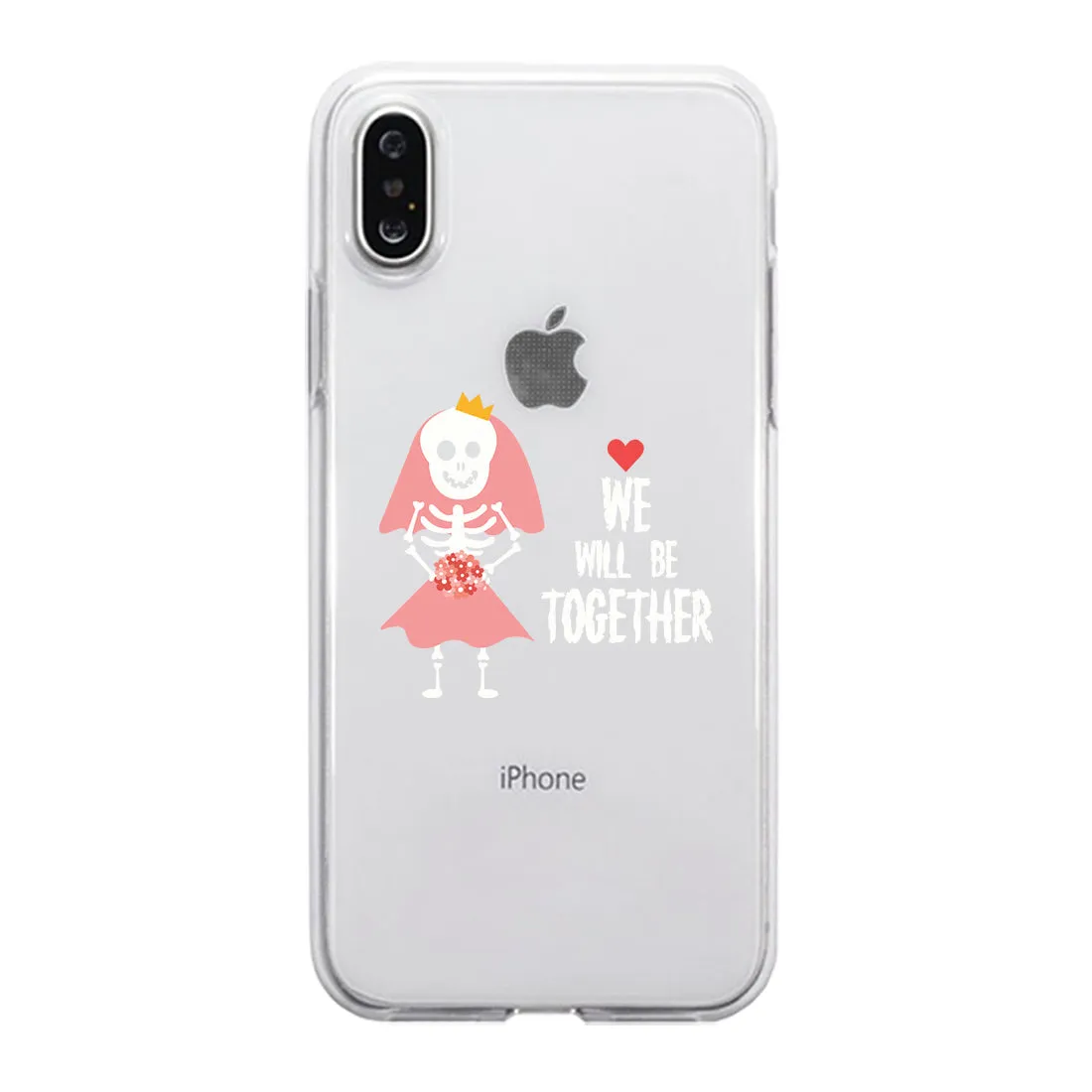 Skeleton Wedding Couple Matching Phone Cases Whimsical Halloween