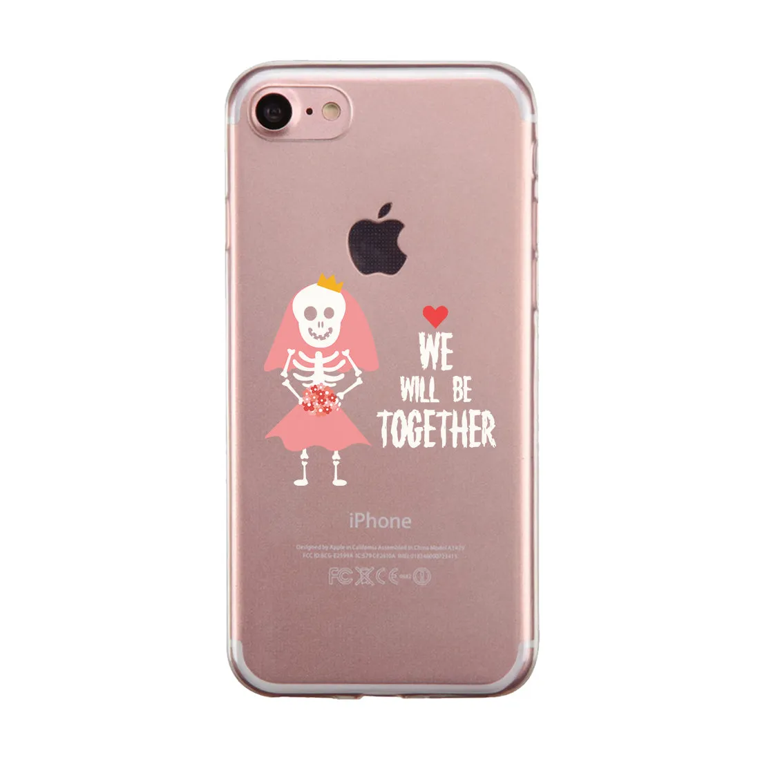 Skeleton Wedding Couple Matching Phone Cases Whimsical Halloween