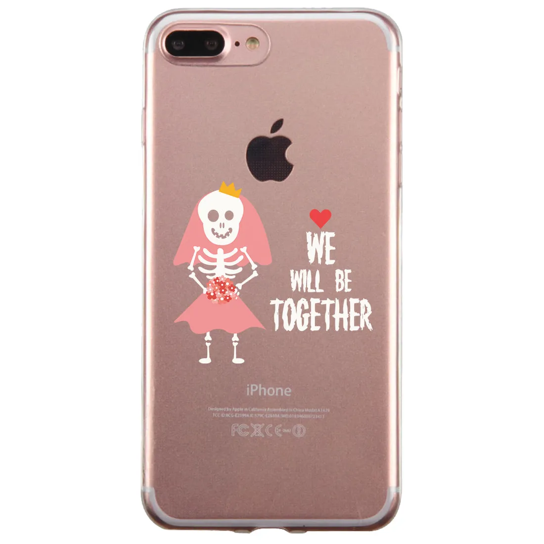 Skeleton Wedding Couple Matching Phone Cases Whimsical Halloween