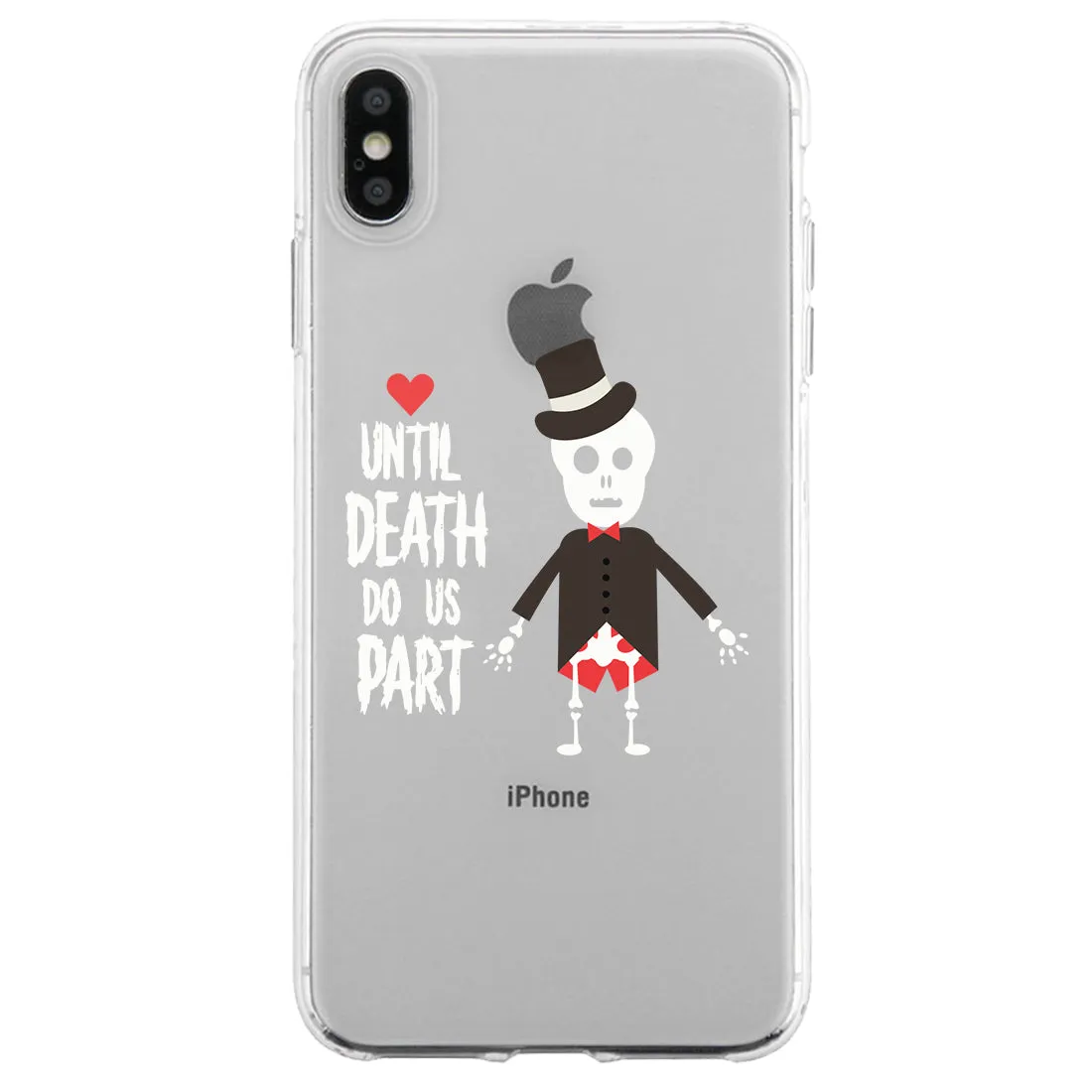 Skeleton Wedding Couple Matching Phone Cases Whimsical Halloween