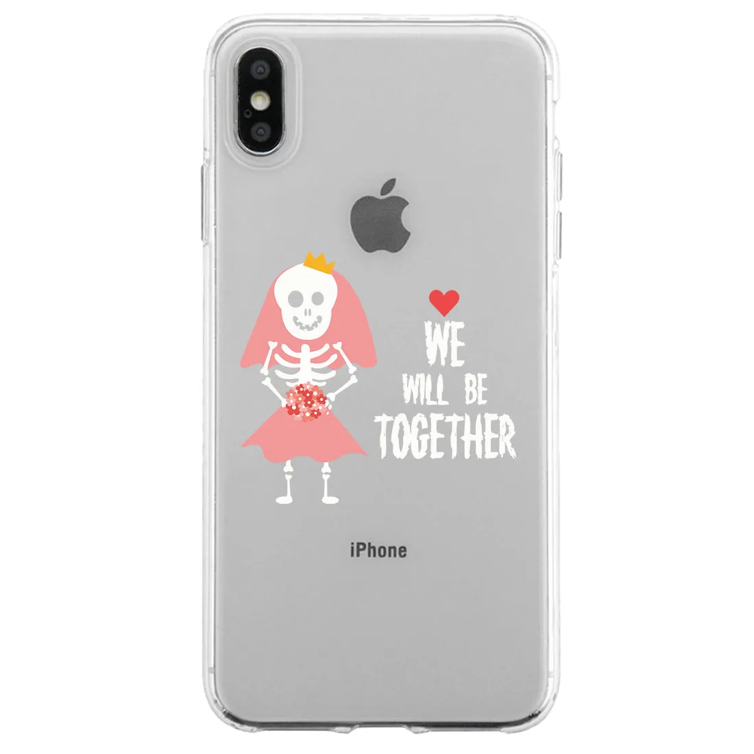 Skeleton Wedding Couple Matching Phone Cases Whimsical Halloween