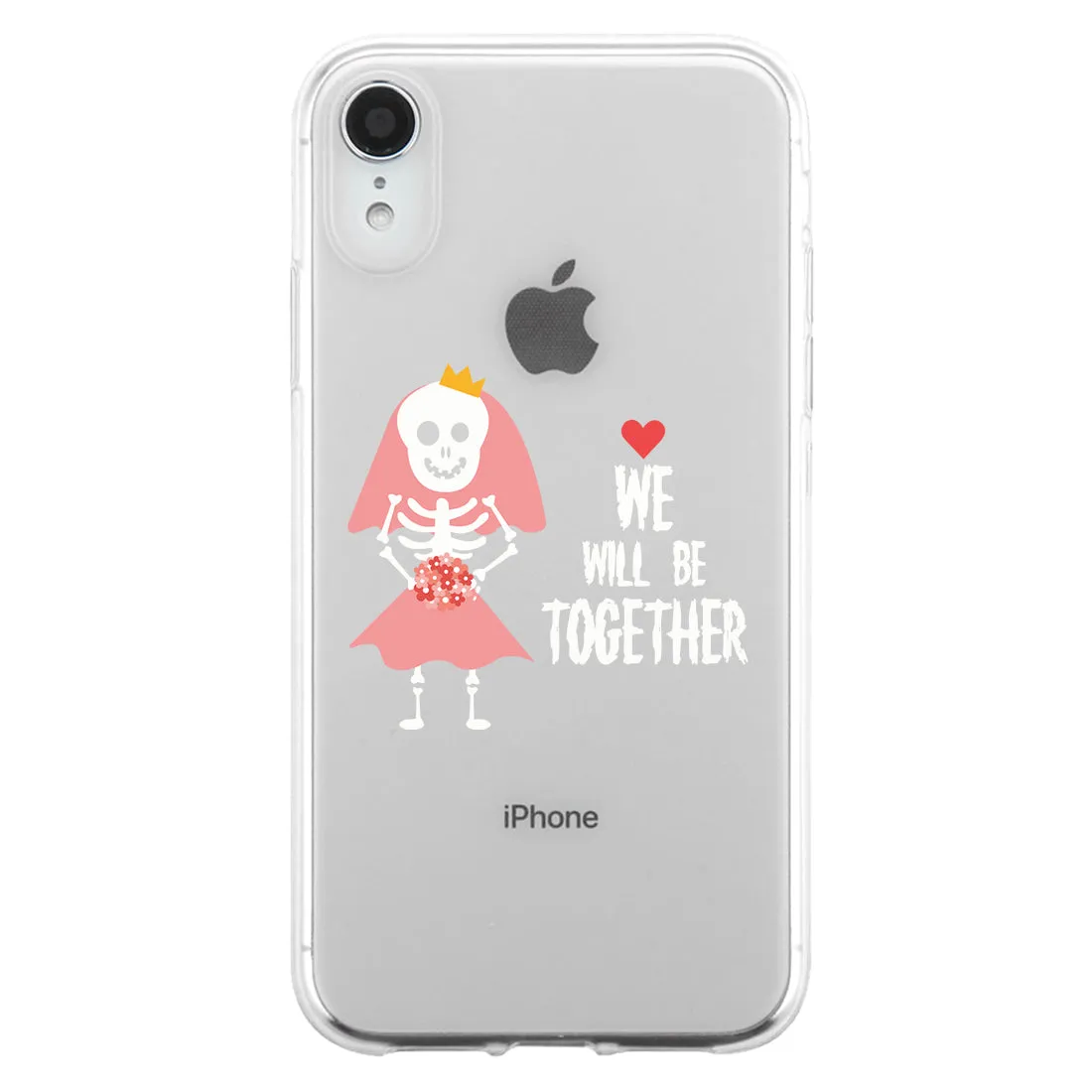 Skeleton Wedding Couple Matching Phone Cases Whimsical Halloween