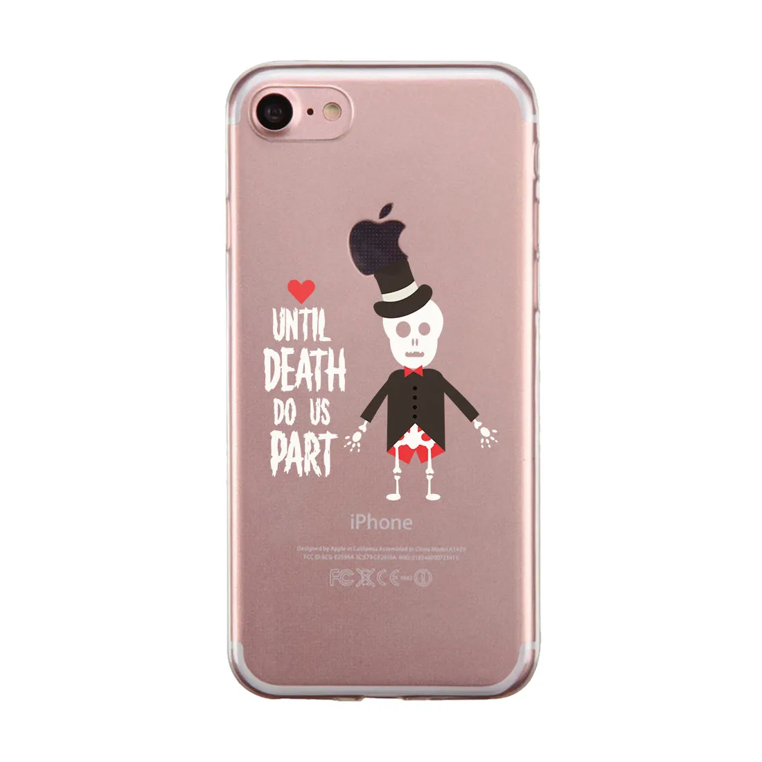 Skeleton Wedding Couple Matching Phone Cases Whimsical Halloween