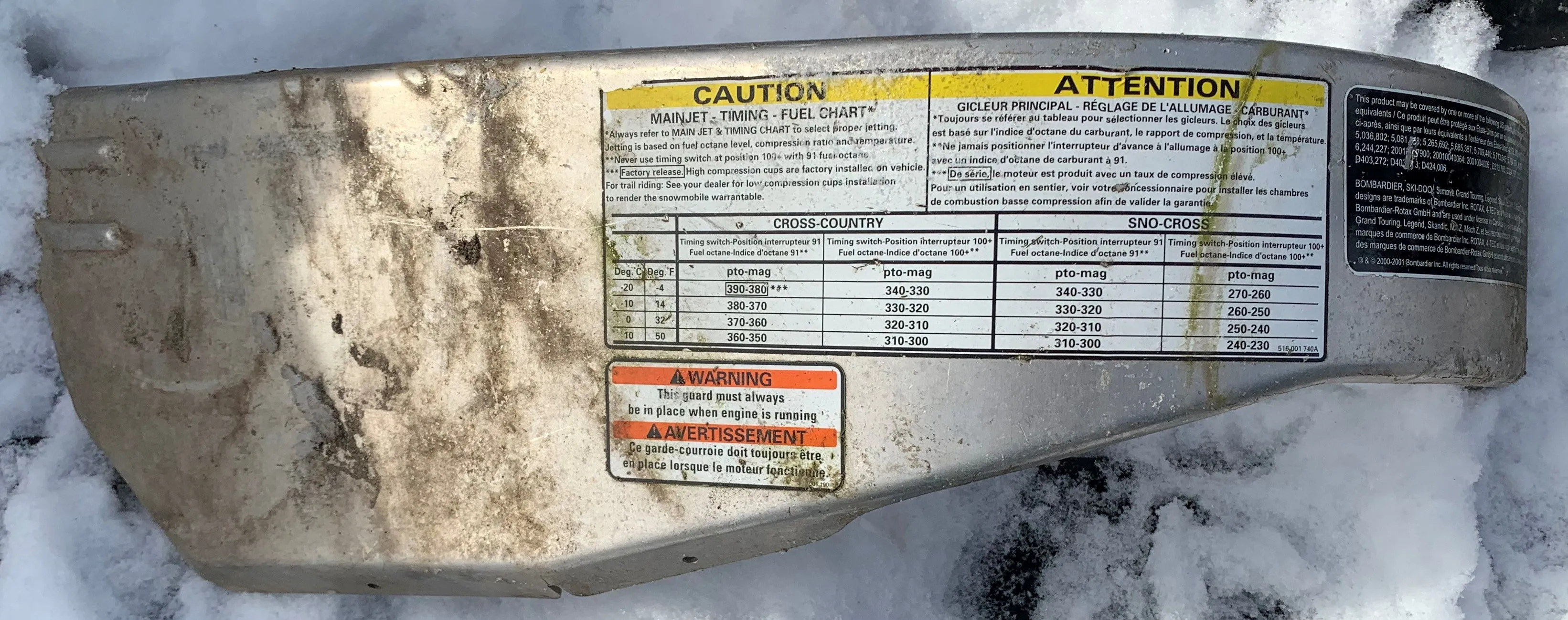 Skidoo belt guard