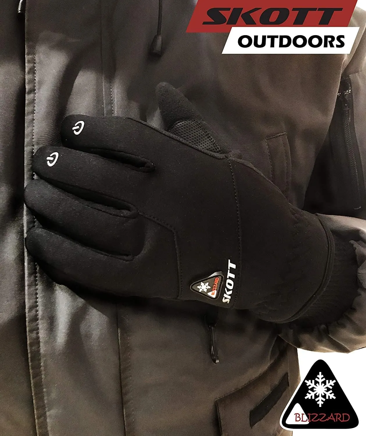 skott Blizzard Insulated Winter and Multi-Sport Gloves for Outdoor Activities with Unisex Design and Touch Screen Feature