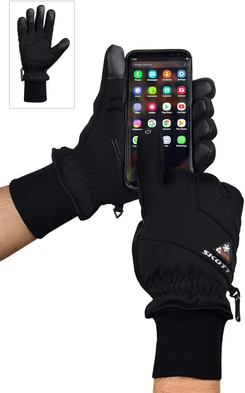 skott Blizzard Insulated Winter and Multi-Sport Gloves for Outdoor Activities with Unisex Design and Touch Screen Feature