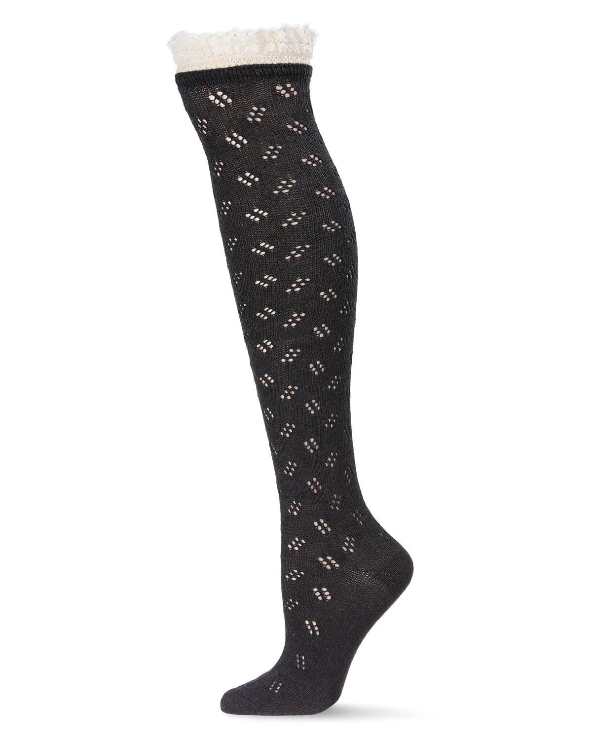 Slanted Class Combed Cotton Over The Knee Sock