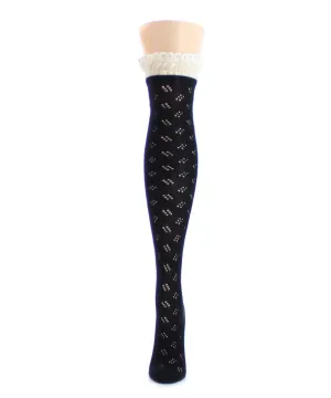 Slanted Class Combed Cotton Over The Knee Sock