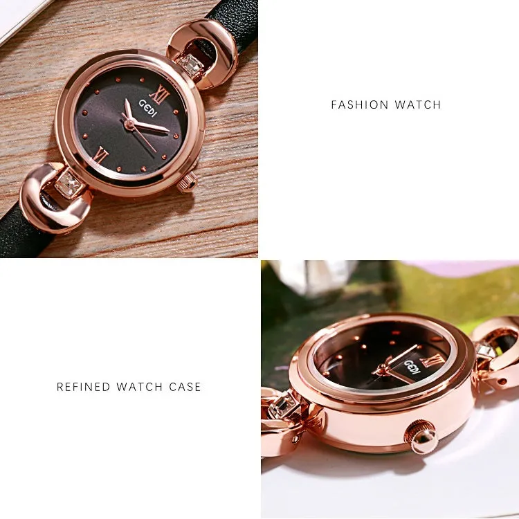 Small Leather Strap Bracelet Women's Watch
