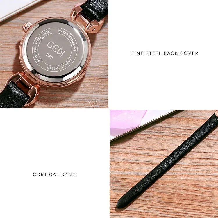 Small Leather Strap Bracelet Women's Watch