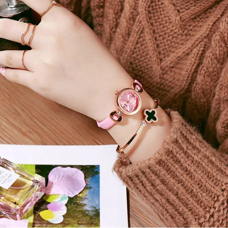 Small Leather Strap Bracelet Women's Watch