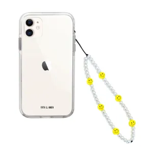 Smiley Pearl Beaded Phone Charm