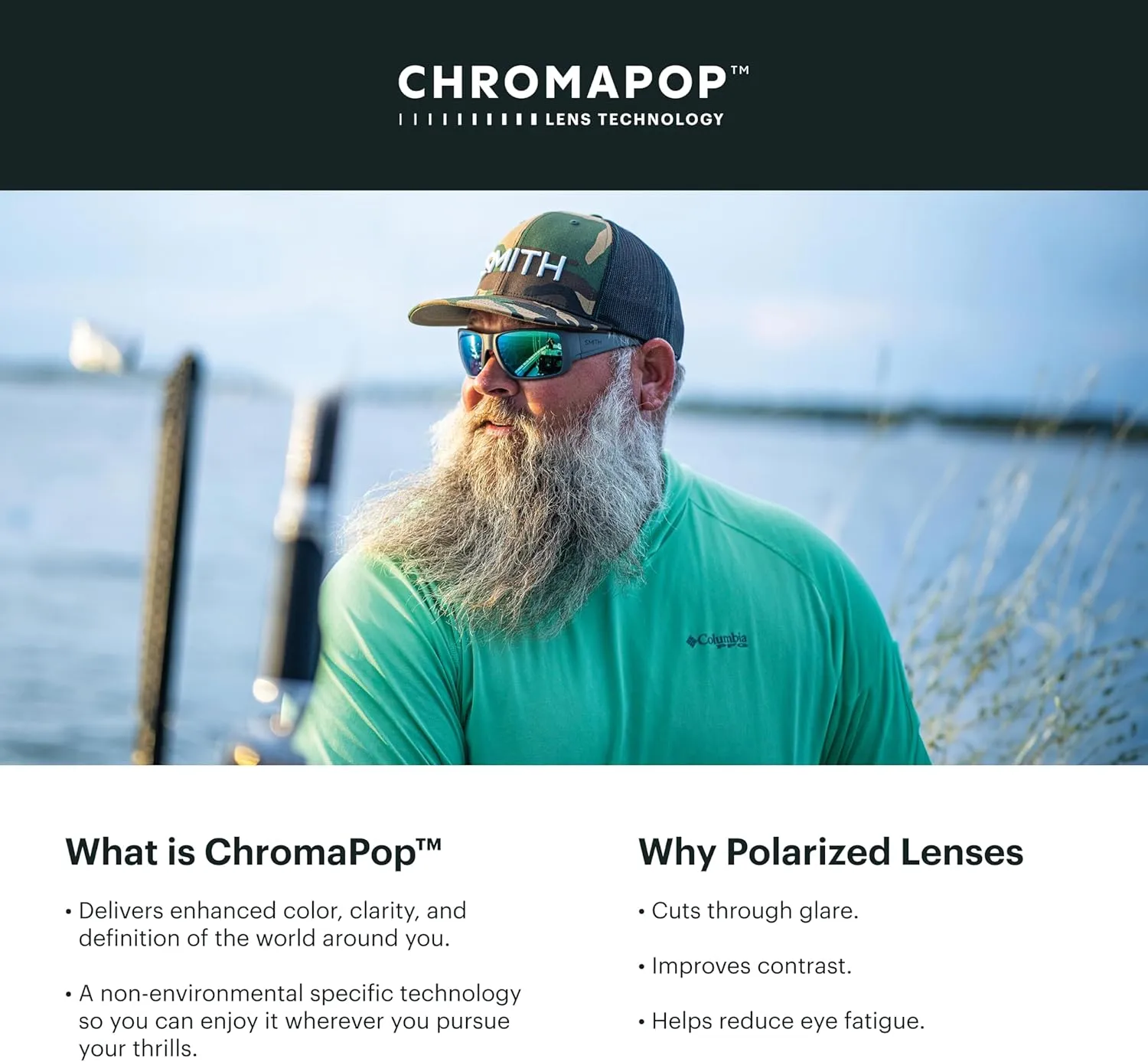 SMITH Longfin Sunglasses with ChromaPop Lenses  Polarized Performance Sports Active Sunglasses  For Men & Women