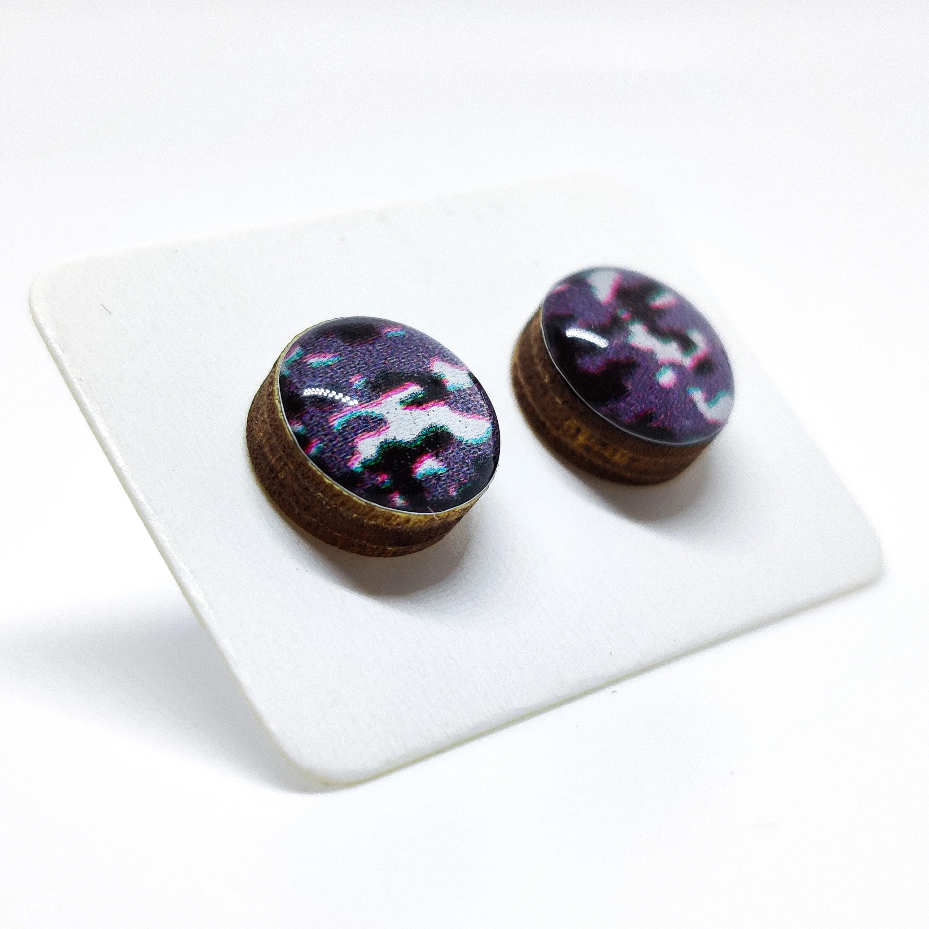 Snow Camo Stud Earrings by Candi Cove Designs