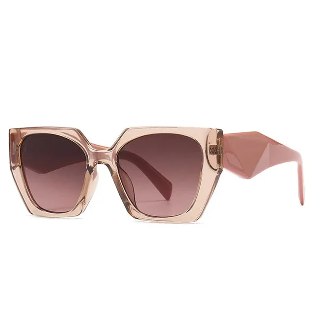SO&EI Retro Polygon Cat Eye Colorful Sunglasses