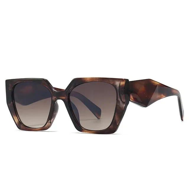 SO&EI Retro Polygon Cat Eye Colorful Sunglasses