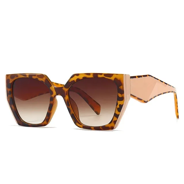 SO&EI Retro Polygon Cat Eye Colorful Sunglasses
