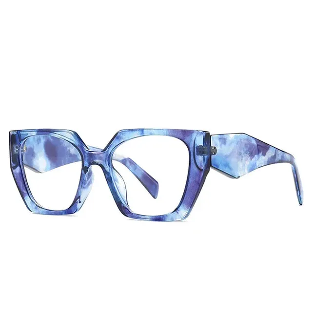 SO&EI Retro Polygon Cat Eye Colorful Sunglasses