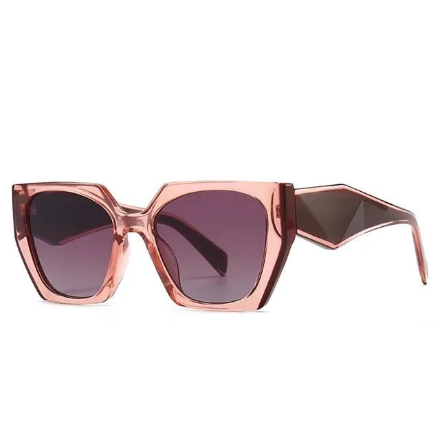 SO&EI Retro Polygon Cat Eye Colorful Sunglasses