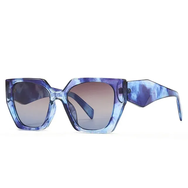 SO&EI Retro Polygon Cat Eye Colorful Sunglasses