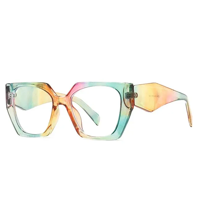 SO&EI Retro Polygon Cat Eye Colorful Sunglasses