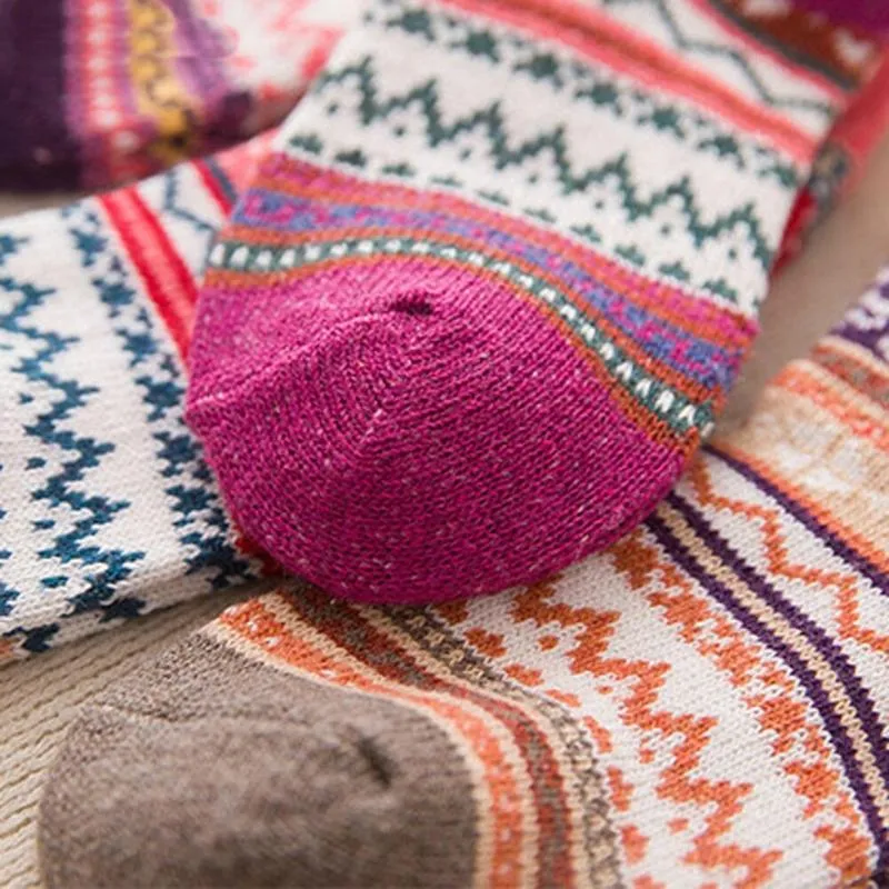 Soft and Thick Retro Colorful Winter Socks