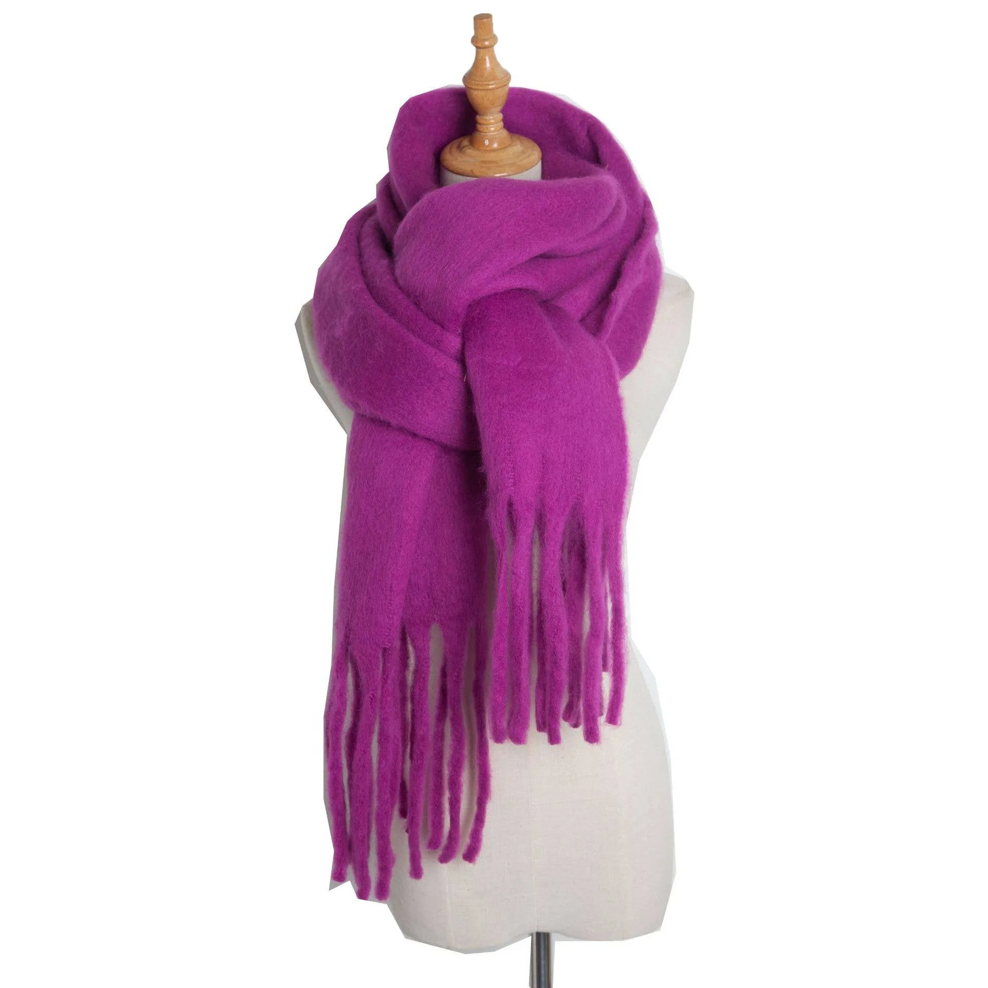 Soft Fringe Scarf Wrap - Mustard