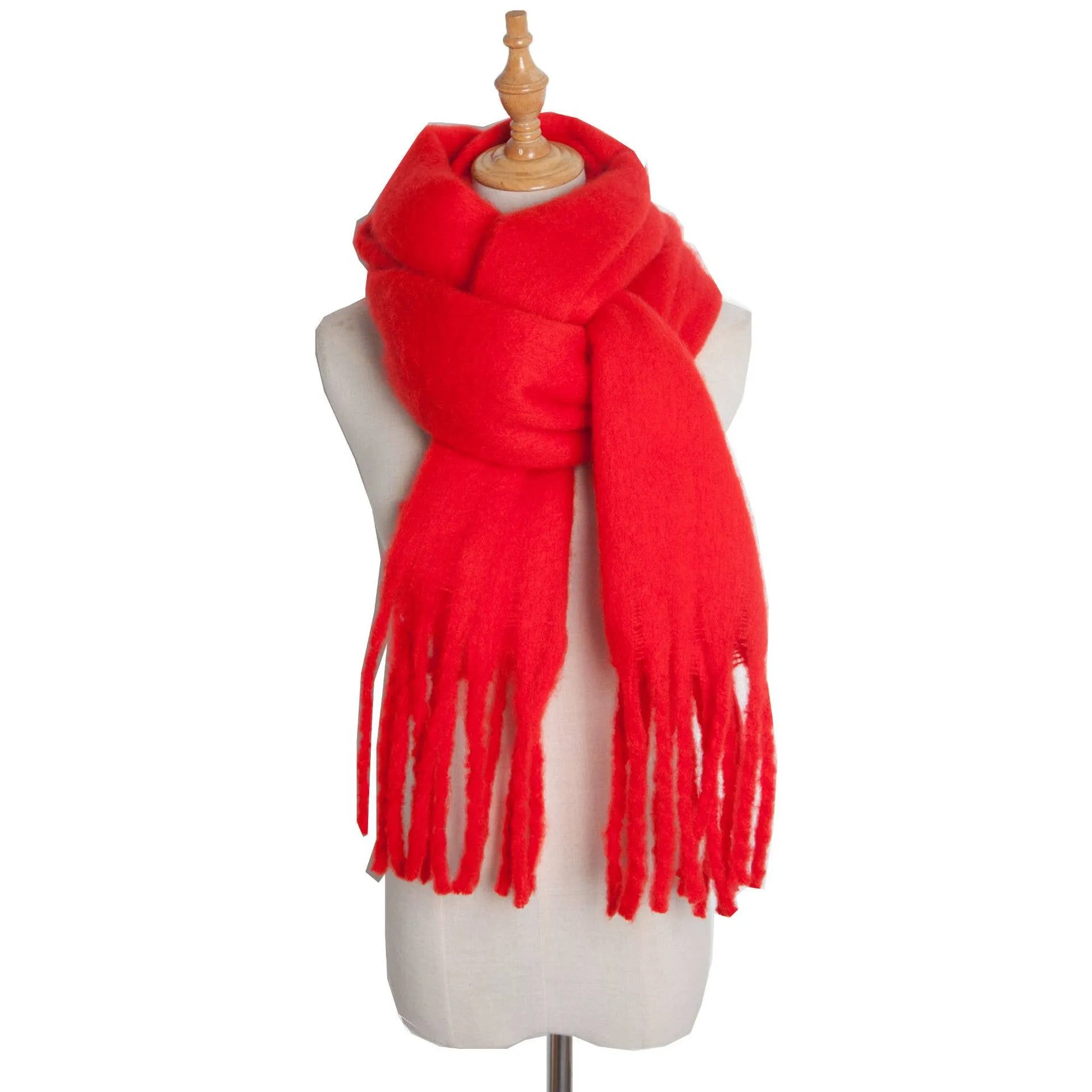 Soft Fringe Scarf Wrap - Mustard