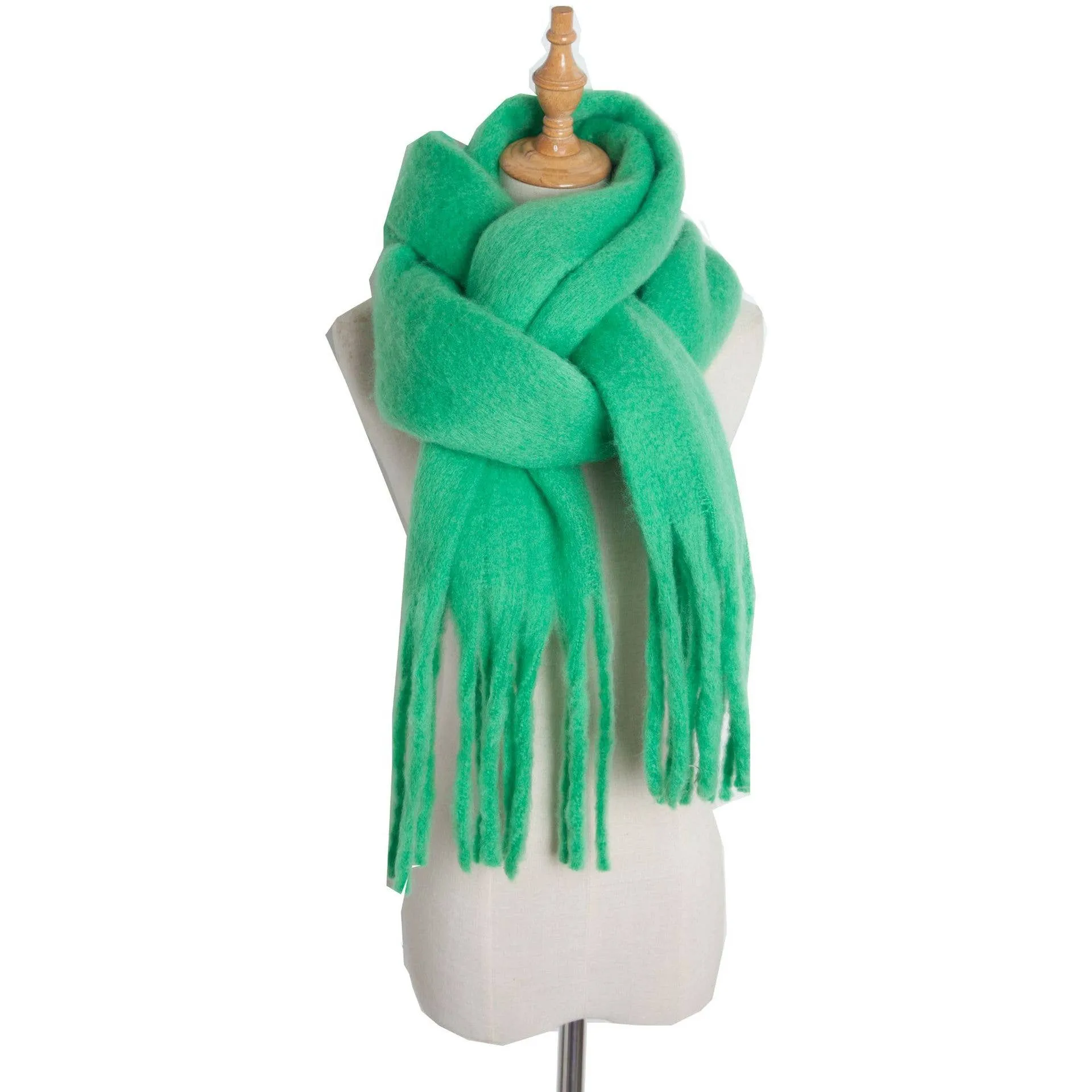 Soft Fringe Scarf Wrap - Mustard