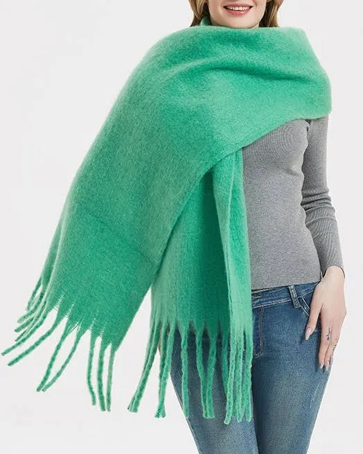 Soft Fringe Scarf Wrap - Mustard