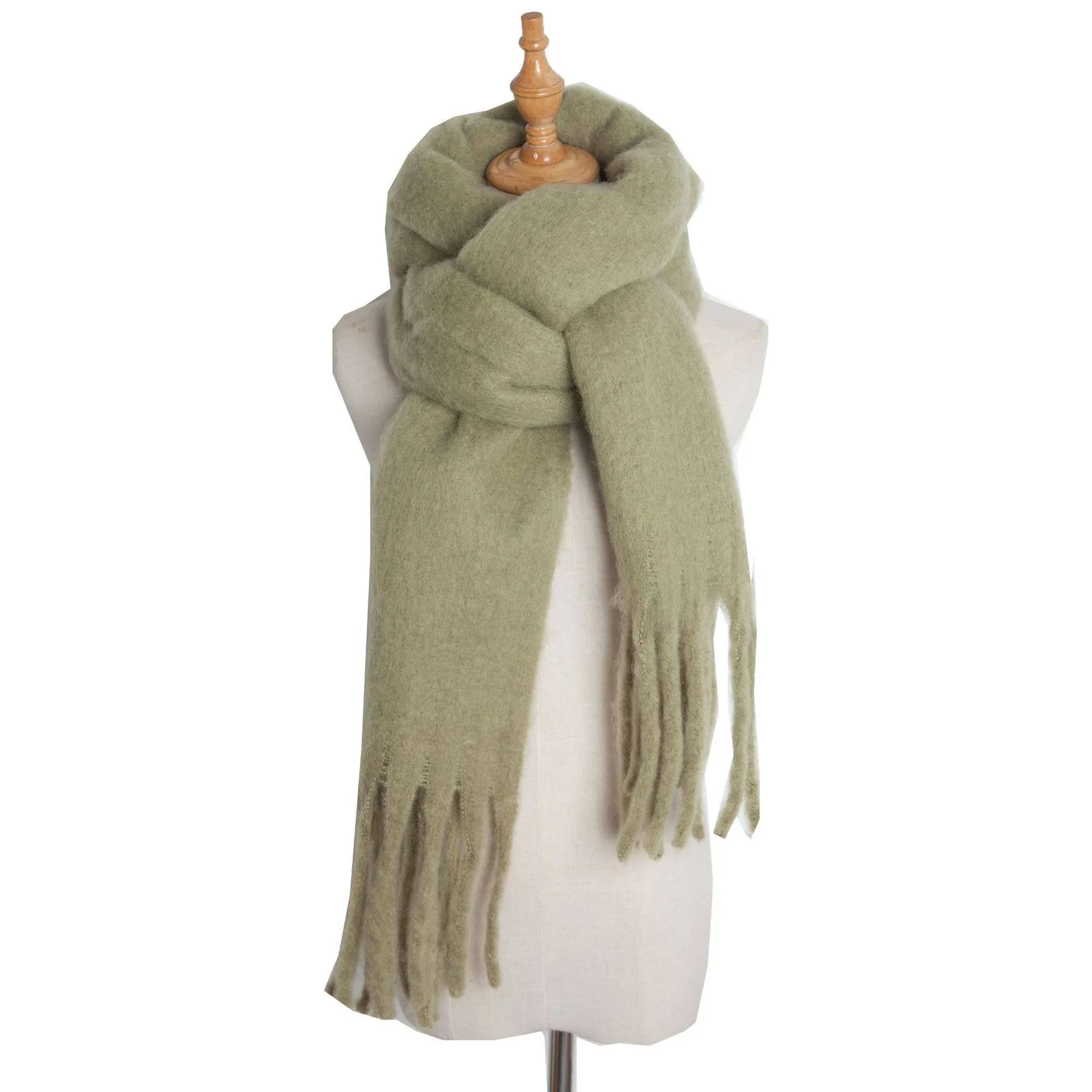 Soft Fringe Scarf Wrap - Mustard