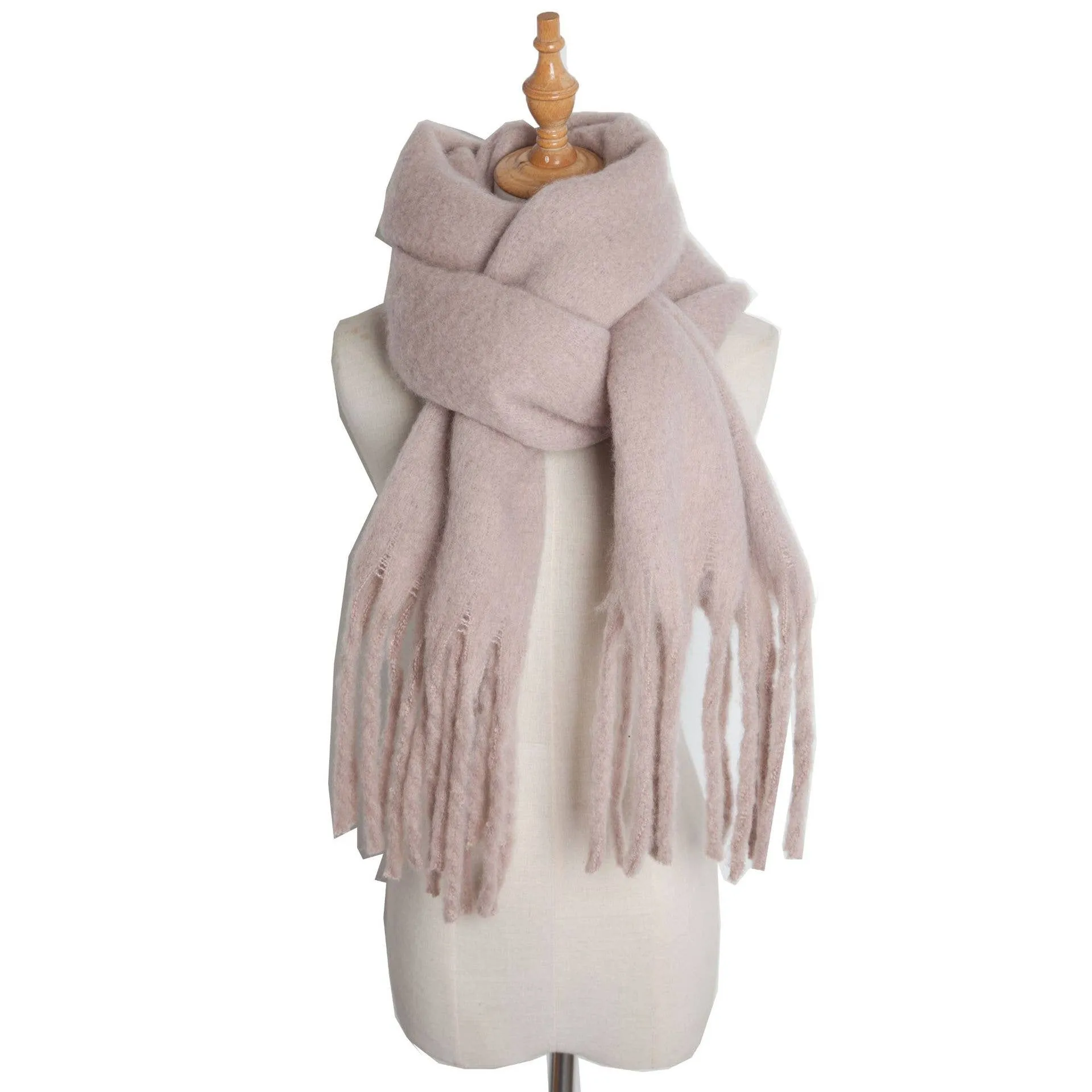 Soft Fringe Scarf Wrap - Mustard