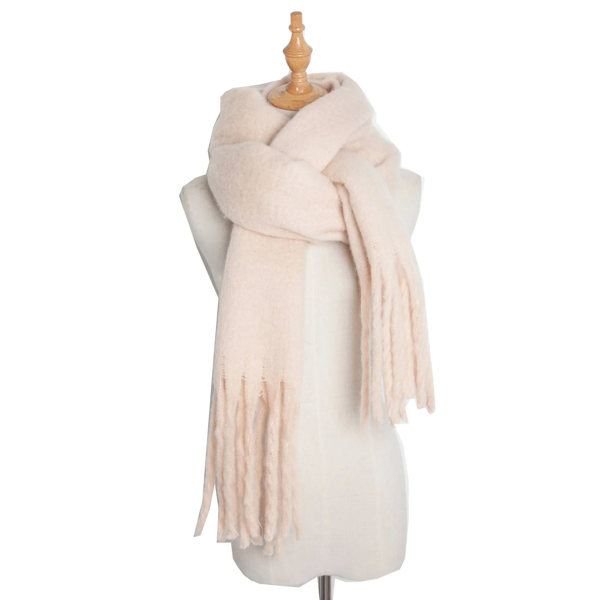 Soft Fringe Scarf Wrap - Mustard