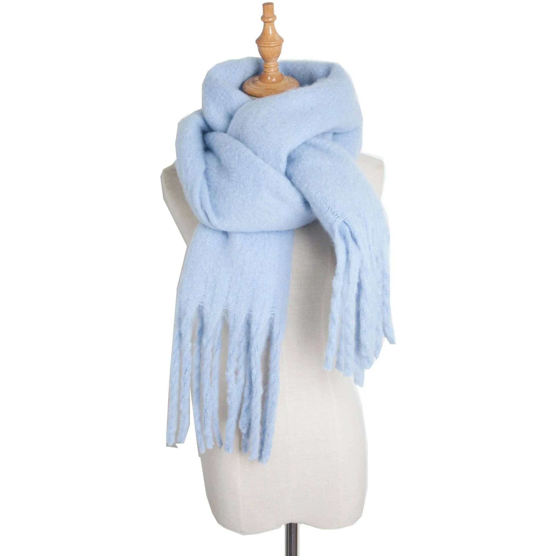 Soft Fringe Scarf Wrap - Mustard