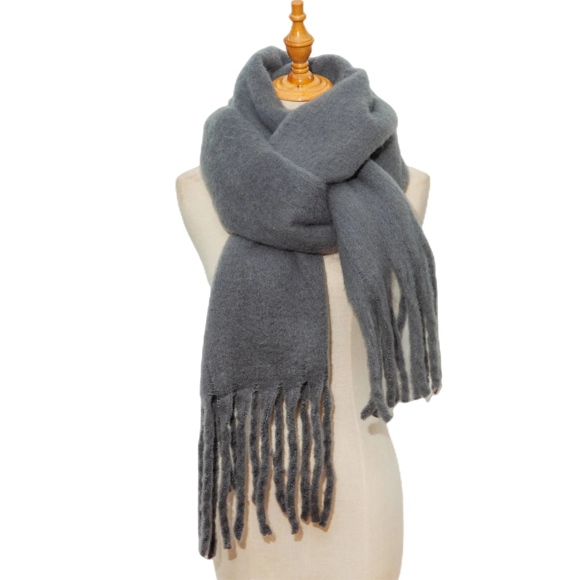 Soft Fringe Scarf Wrap - Mustard
