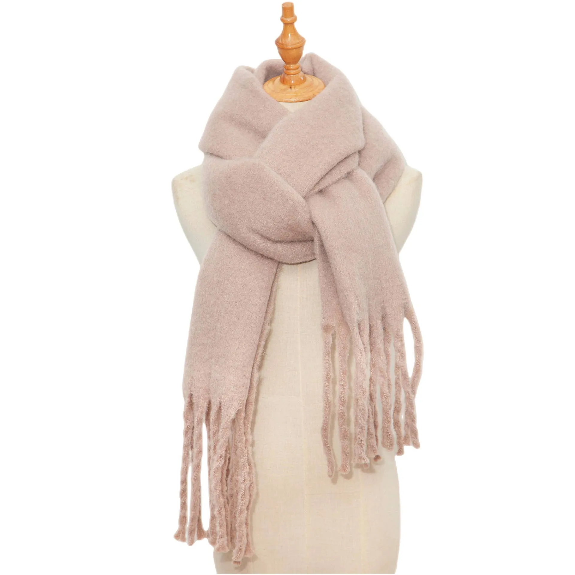 Soft Fringe Scarf Wrap - Mustard