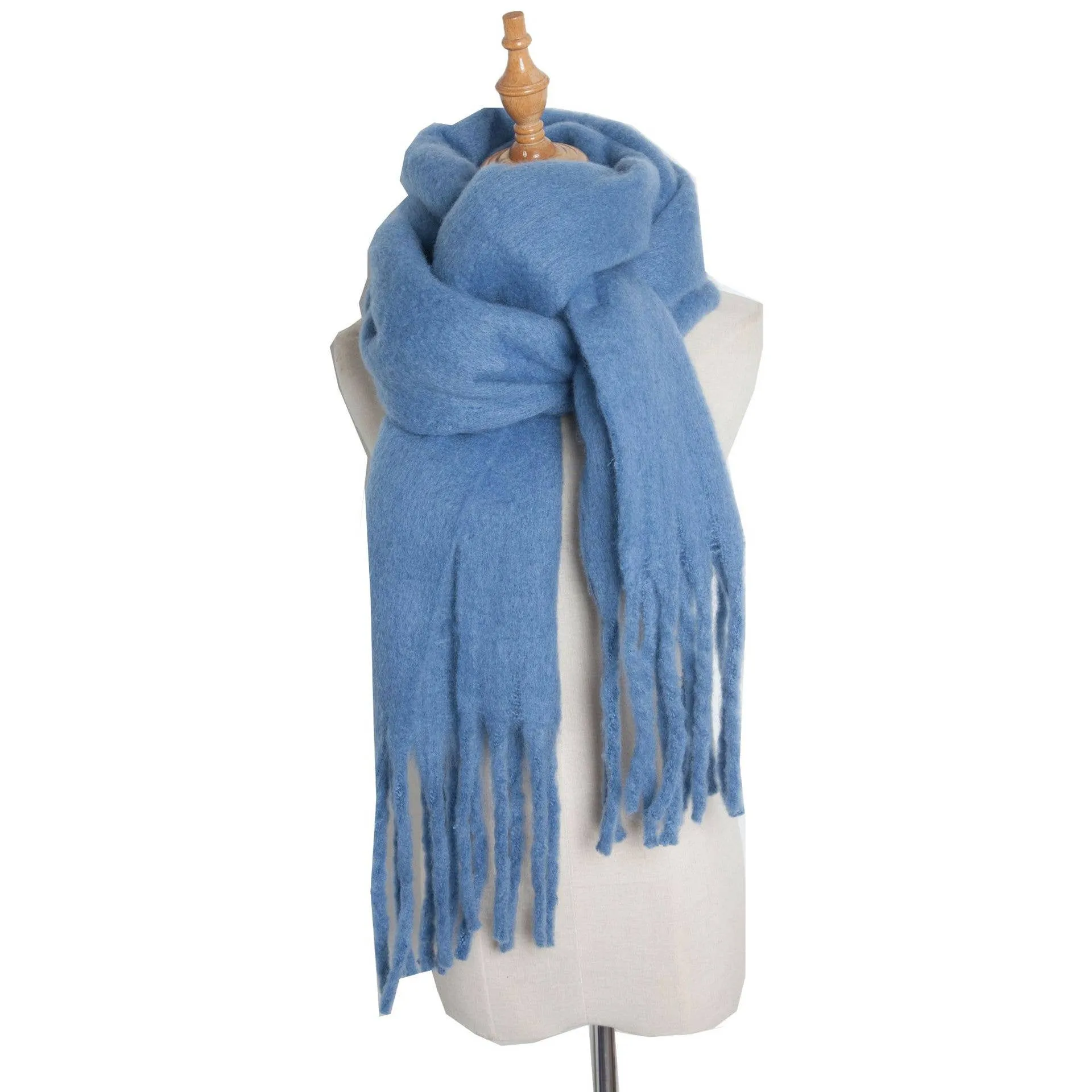 Soft Fringe Scarf Wrap - Mustard