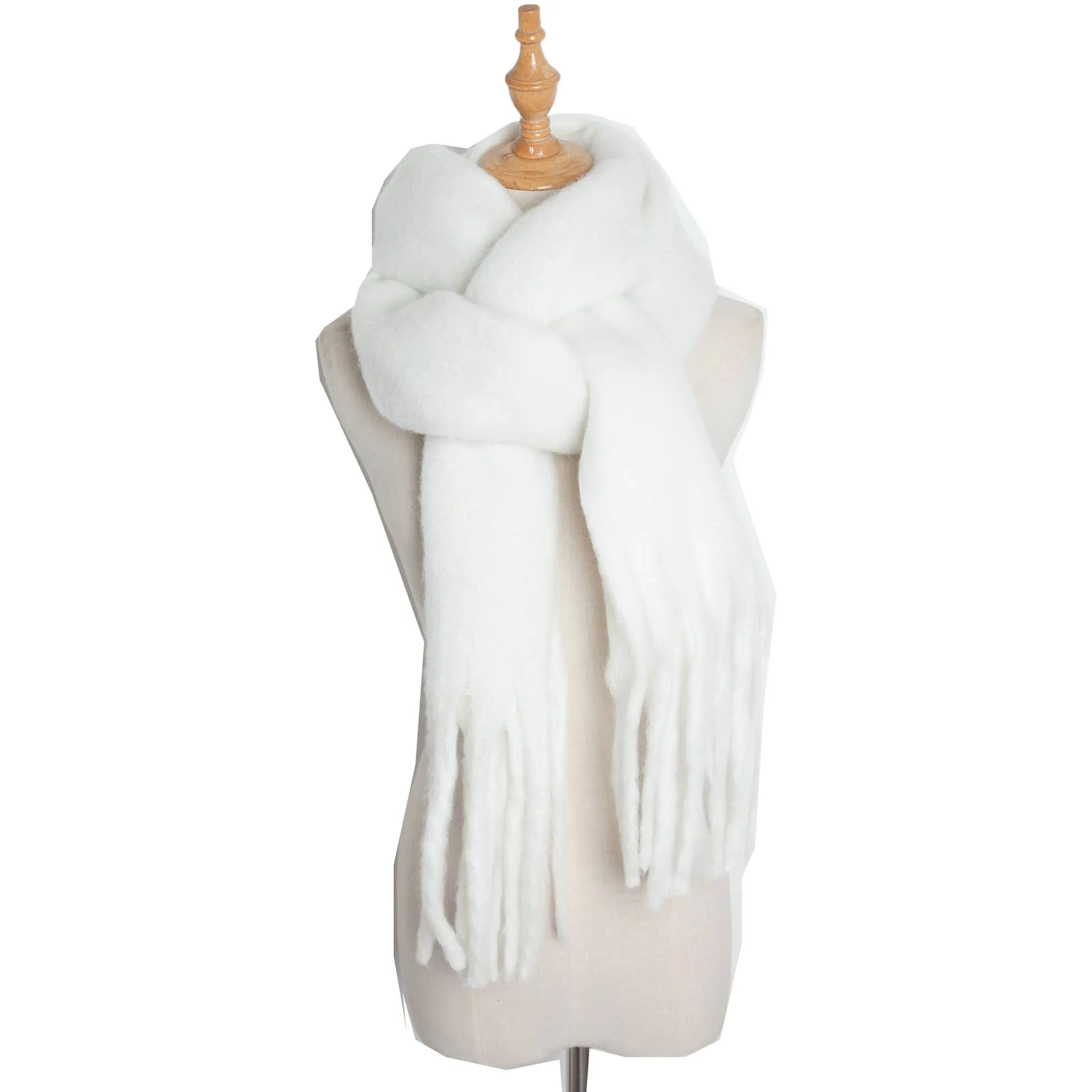 Soft Fringe Scarf Wrap - Mustard