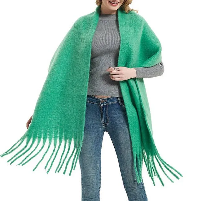 Soft Fringe Scarf Wrap - Mustard