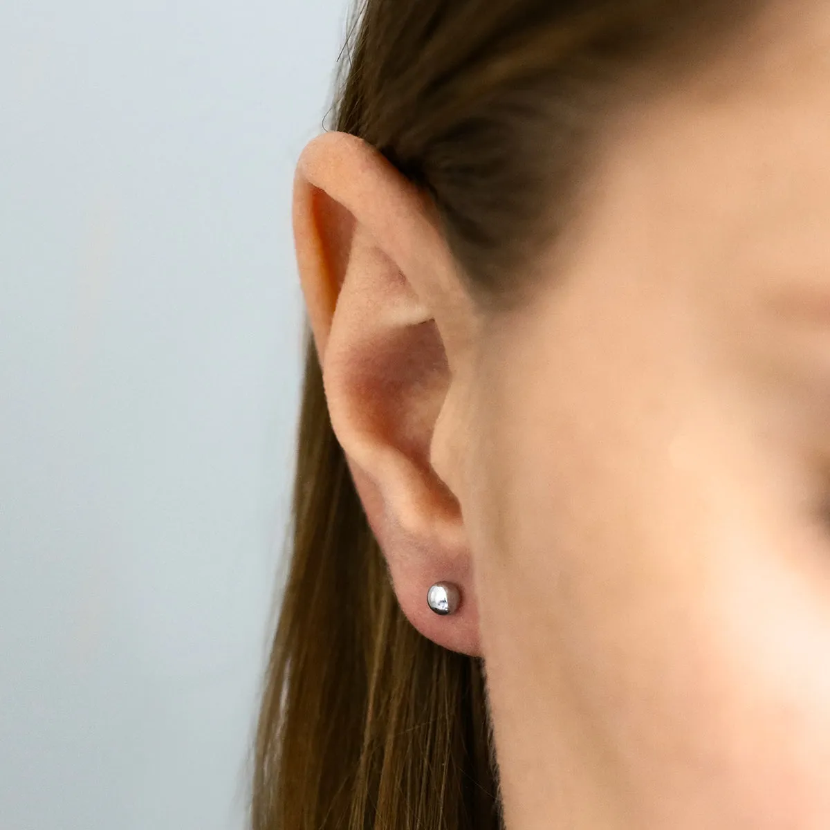 Soleil Collection 5mm Ball Stud Earrings | 9K White Gold