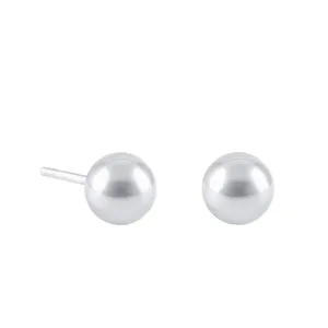 Soleil Collection 5mm Ball Stud Earrings | 9K White Gold