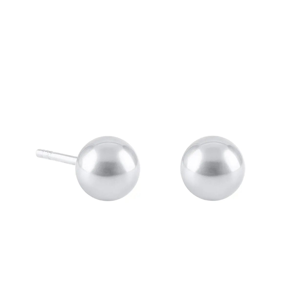 Soleil Collection 5mm Ball Stud Earrings | 9K White Gold