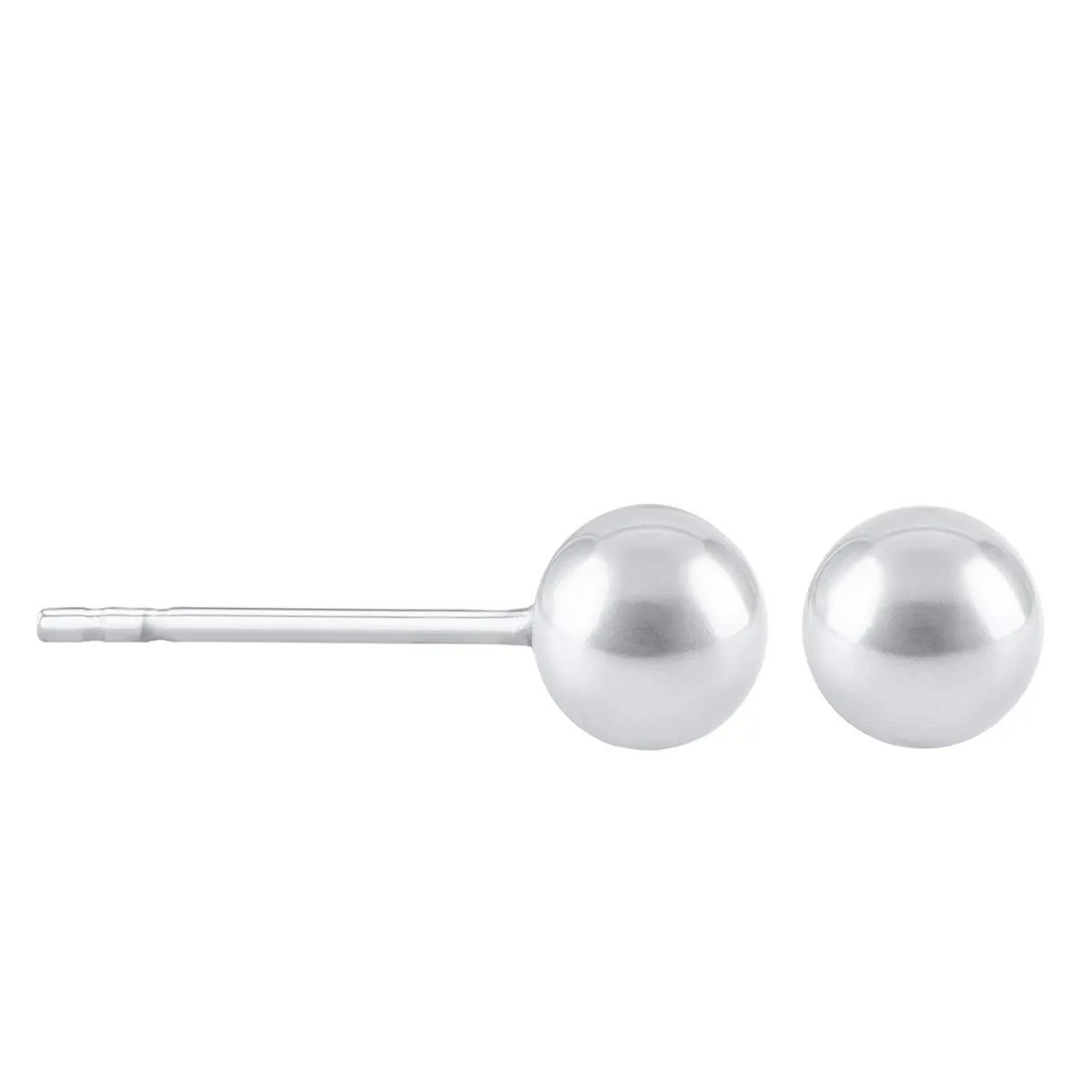 Soleil Collection 5mm Ball Stud Earrings | 9K White Gold