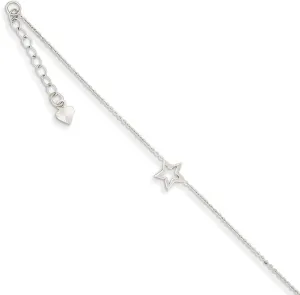 Solid 14k White Gold Adjustable Star (7mm)