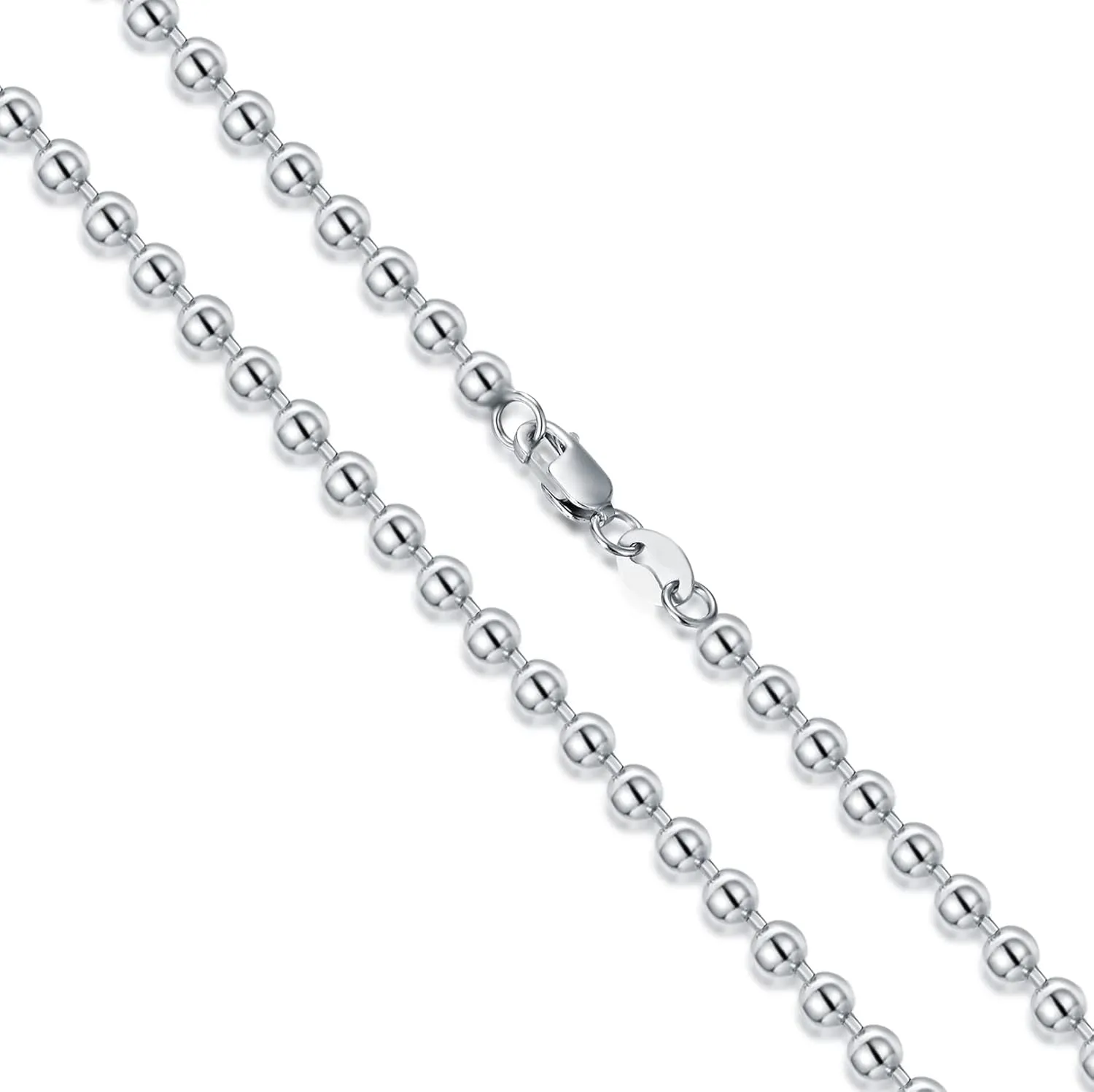 Solid 925 Sterling Silver Paperclip Chain/Byzantine Chain/Round Bead Ball Chain/Cable Chain/Mesh Chain/Round Box Chain Anklet Ankle Bracelet for Men Women, Made in Italy 9/10/11 Inch